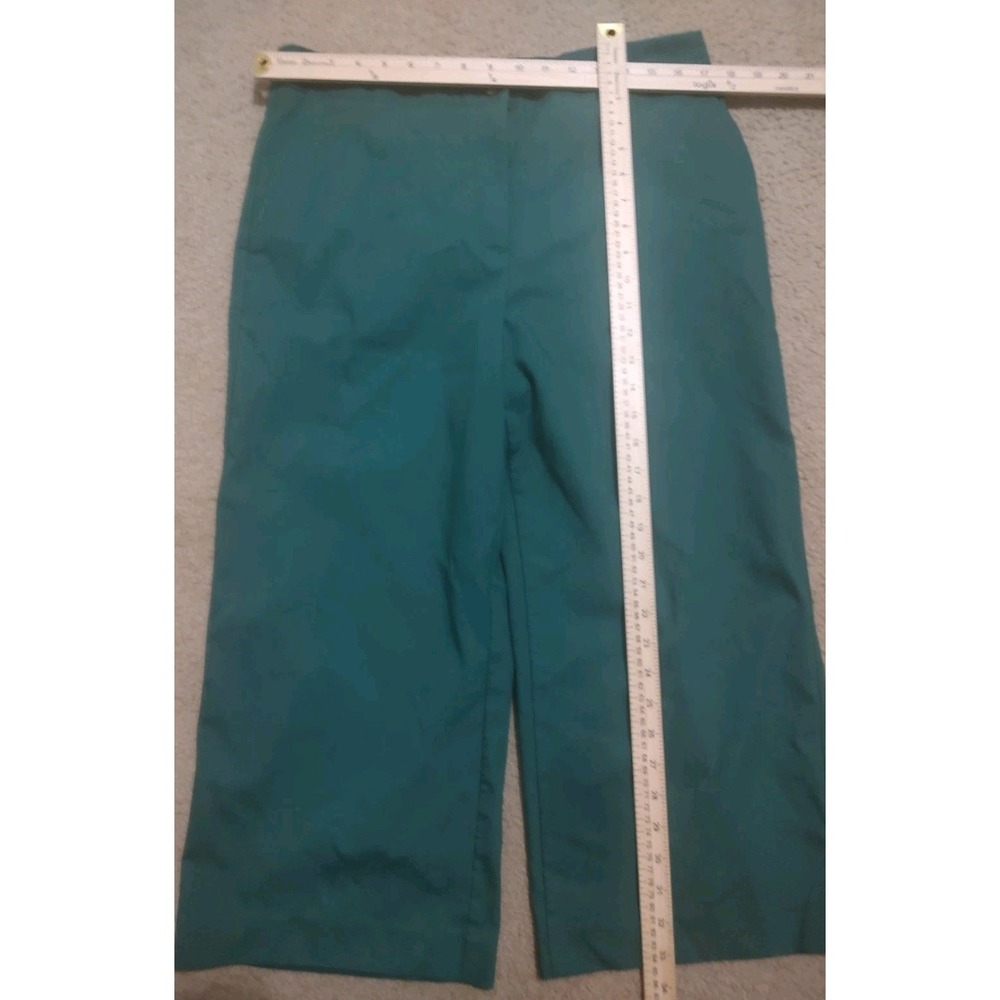 Ann Taylor Crop Pants Women's Size 14P Green Dress Slacks Lined Mid Rise Emerald
